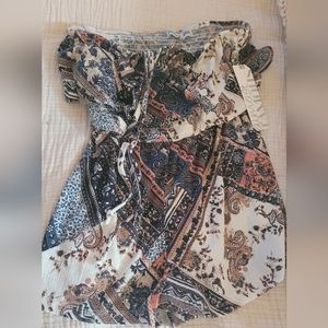 nwt shorts romper tube top size large, fits like medium